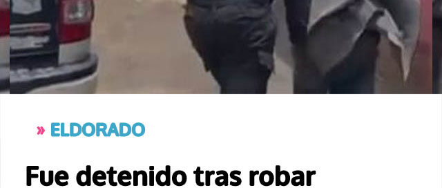 Fue detenido tras robar pertenencias de un auto estacionado